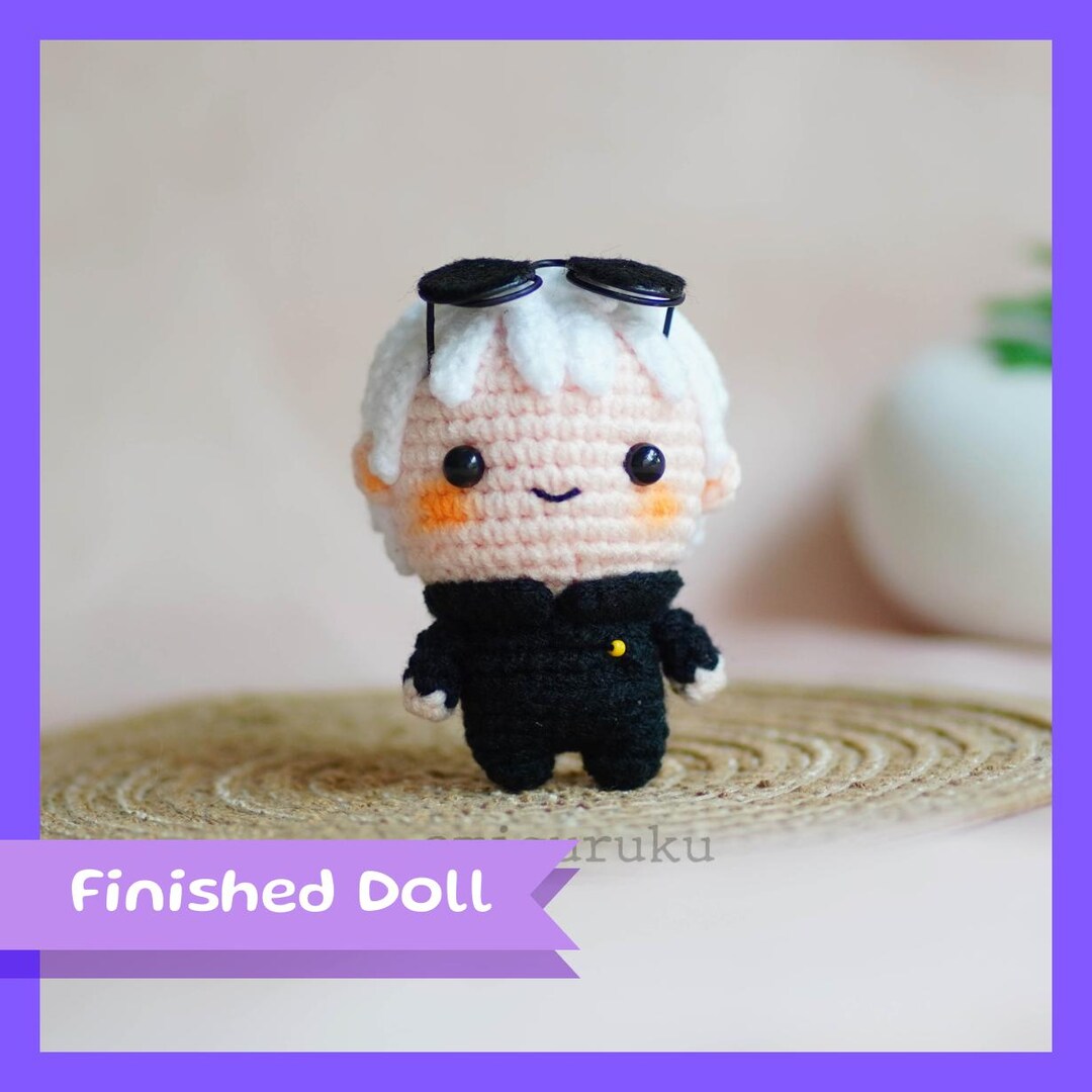 Crochet Gojo Satoru Doll: Jujutsu Kaisen Inspired Amigurumi Plush - Etsy