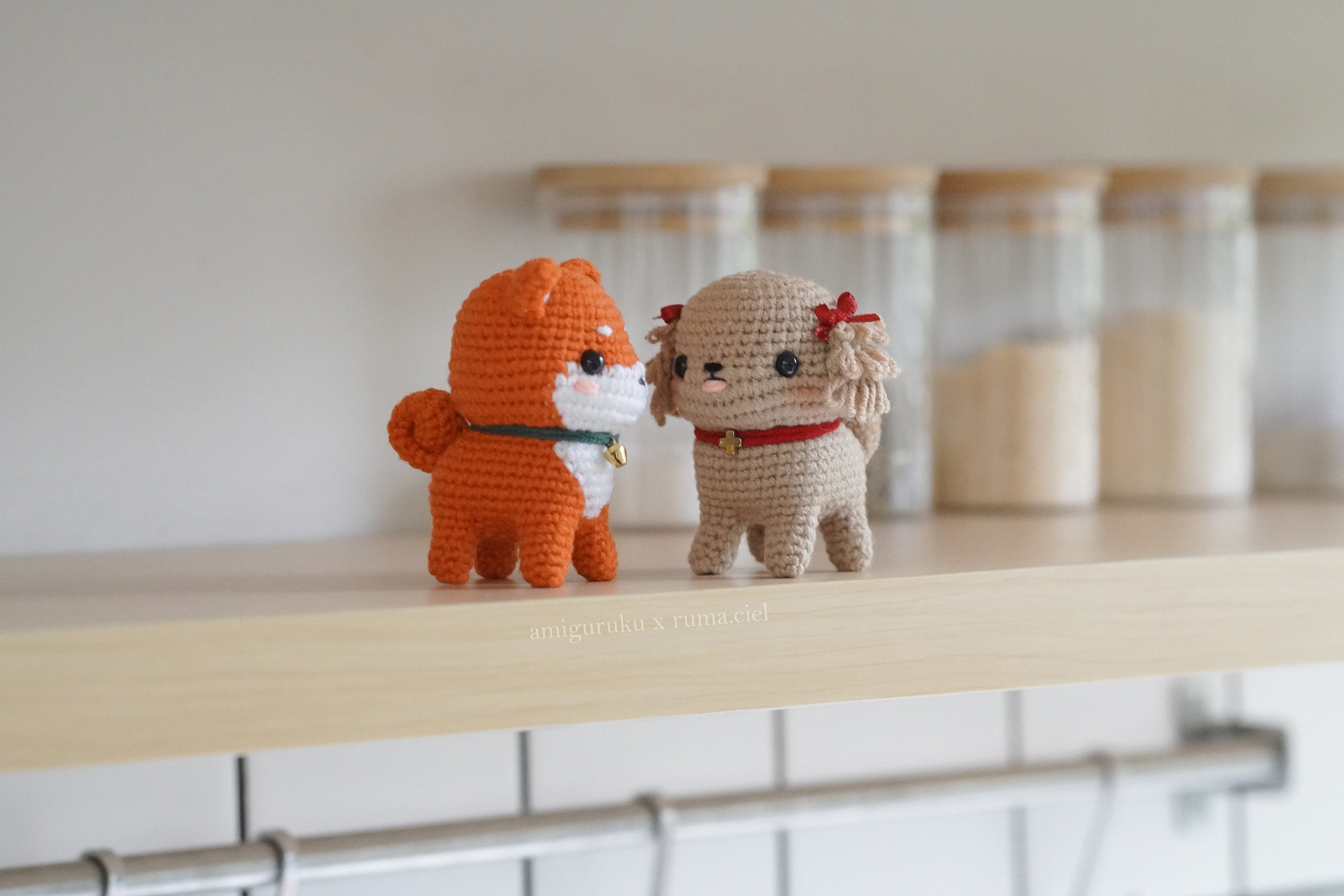 プードルと柴犬の子犬・犬の編みぐるみの編み図（PDF） - Etsy 日本