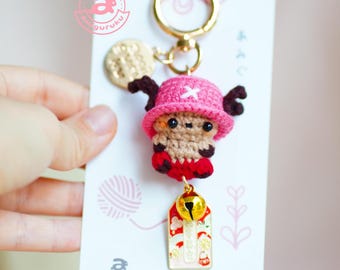 Mini Crochet Amigurumi Keychain Deer Pirate (Actual Keychain)