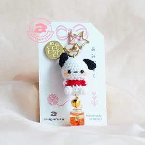 Amigurumi gehäkelte Schlüsselbund Weißer Welpe (Actual Keychains)