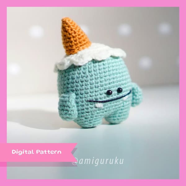 Crochet Pattern of Ice Cream Monster Yeti Amigurumi (PDF)