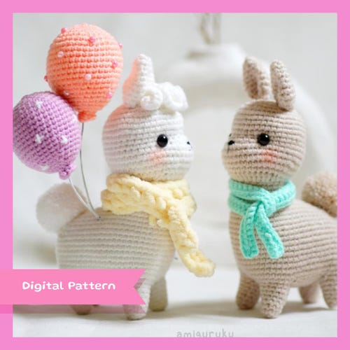 Crochet Pattern of Ruiz & Lucia the Alpacas Amigurumi/ Plushie Doll/ Bagcharm (PDF)