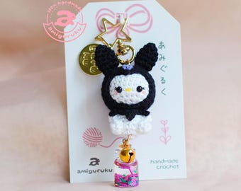 Amigurumi Crochet Keychain Goth Bunny (Actual Keychains)