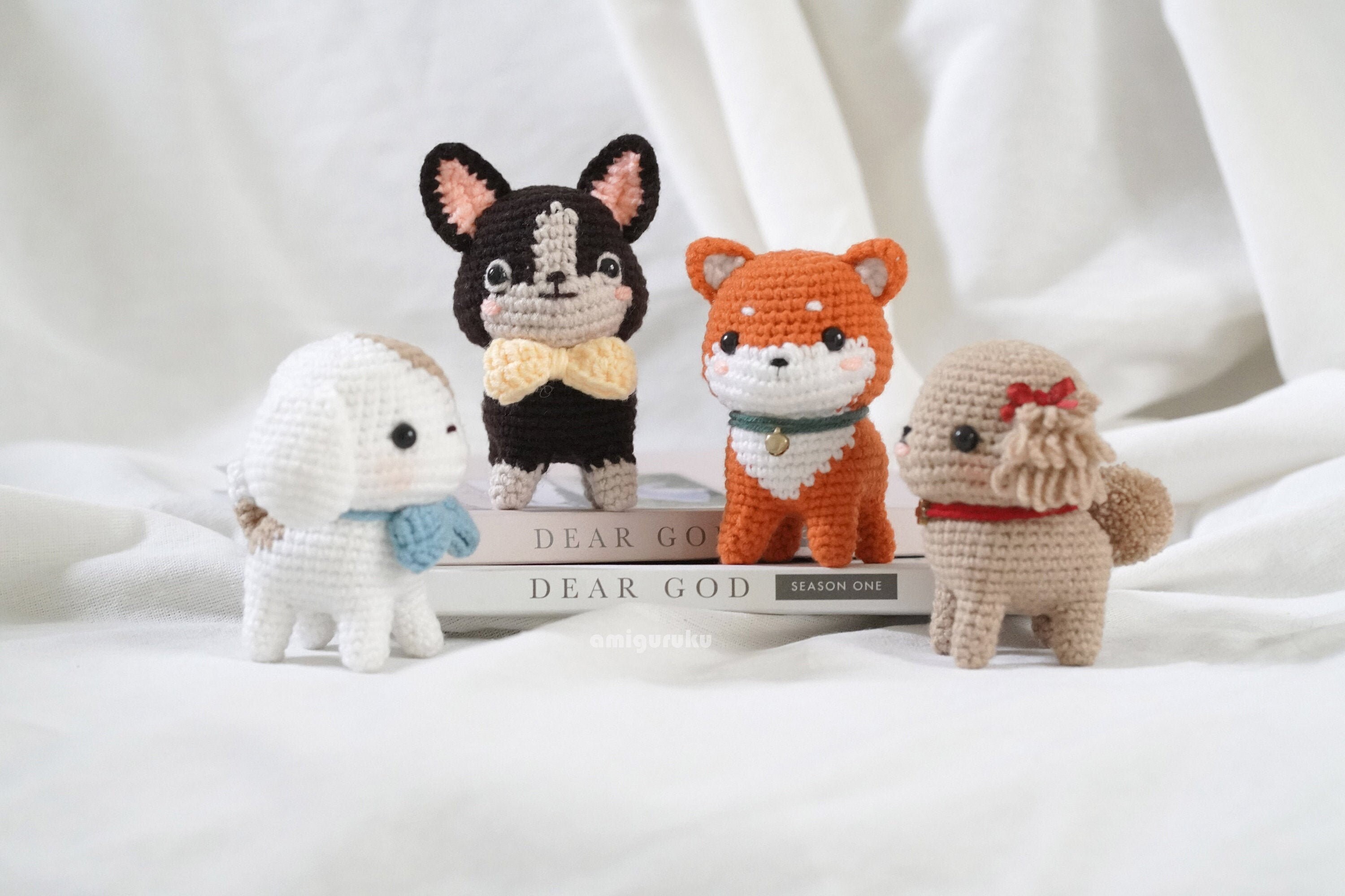 DOGGY SET 4in1 (Bundle) Crochet Pattern of Cute Puppies Poodle Shiba …