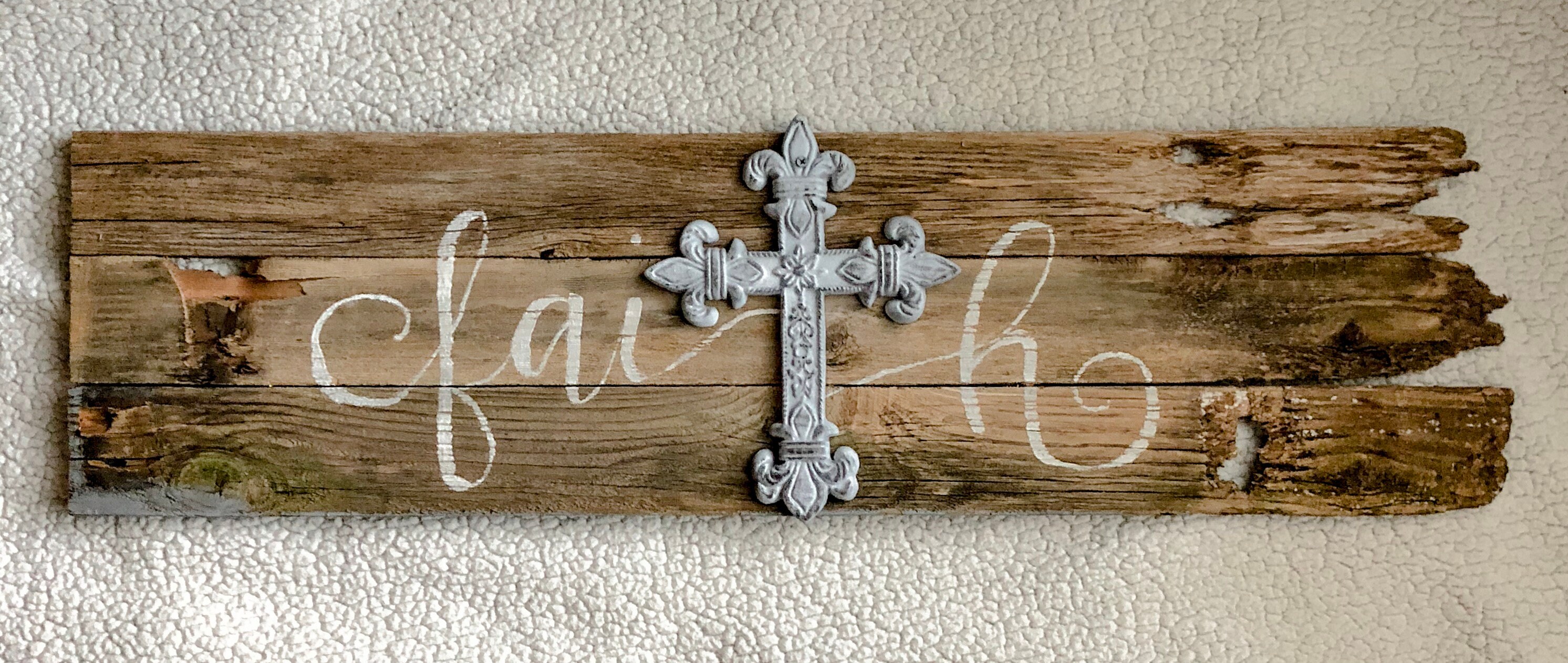 Faith Wood Sign With Cross Etsy