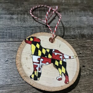 Maryland Lab ornament, Maryland Labrador ornament, Maryland Lab Lover Gift, state ornament, Maryland ornament.