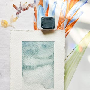Handmade Watercolor | Grey Skies | Granulating Watercolor Paint | Artist Watercolor | Custom Mixed Half Pan