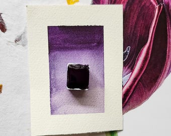 Handmade Queen Violet Watercolor Paint: Granulating Artist Half Pan