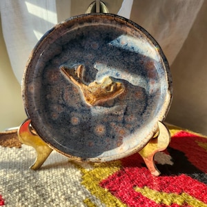 Galaxy Fish Handmade Small Plate. Handbuilt unique individual dish.