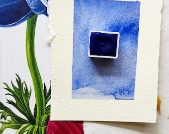 Lavender Blue Handmade Watercolor Half Pan Paint