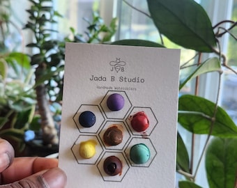 Mystery Watercolor Dot Pack | Handmade Eco Friendly Watercolor Samples | Surprise Paint Set for Beginners & Artists | Try Watercolor Kit