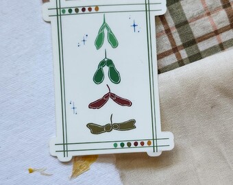 Maple Seed Square Art Die Cut Sticker