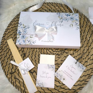 VENDITA RISERVATA 60 pezzi Wedding bag matrimonio fiori rose azzurre - kit matrimoni
