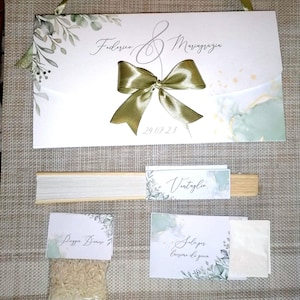 OFFERTA A TEMPO 50 pezzi - Wedding bag - wedding pochette-tema foglie - ulivo olive - greenery - acquerello eucalipto