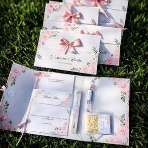 SUPER OFFERTA  per l'acquisto di 50 Wedding bag comprensive di accessori - tema floreale rose rosa chiaro