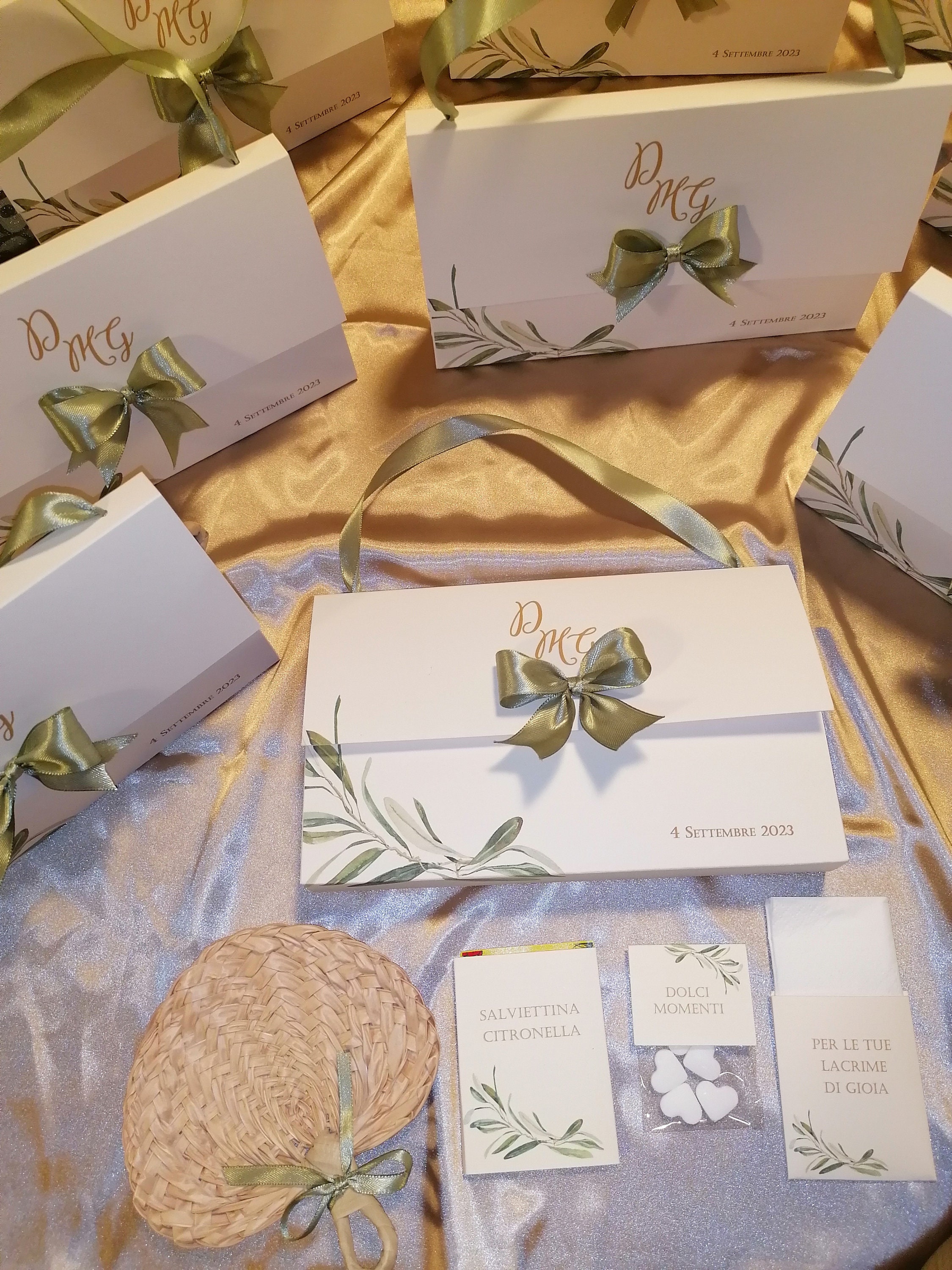 Partecipazioni Matrimonio Green 10 Pezzi Con Buste - Tema Foglie Verdi Greenery - Personalizzabili