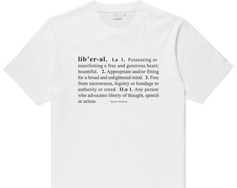 Adult Unisex Liberal Definition 100% Cotton Printed T-shirt - Political Democrat