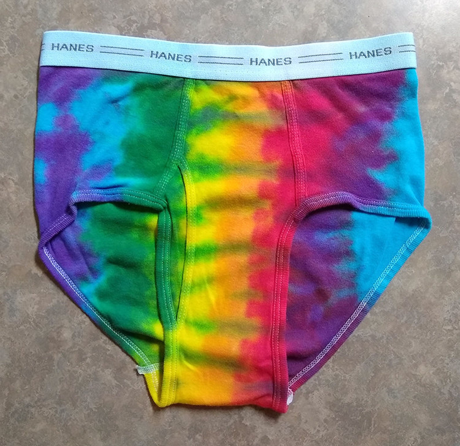 Men's Tie Dye Underwear Briefs Rainbow Stripe Your Etsy