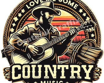 Maglietta Love Me Some Country Music Cantante Country Chitarrista Maglietta