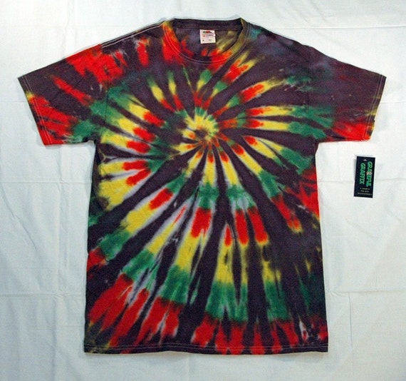 black red tie dye shirt