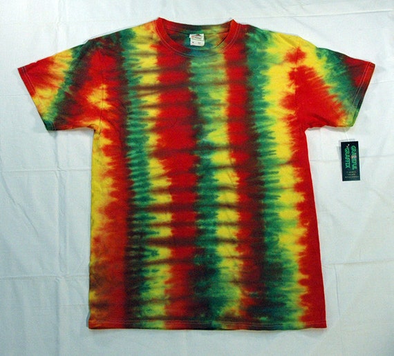 red and yellow tie dye shirt