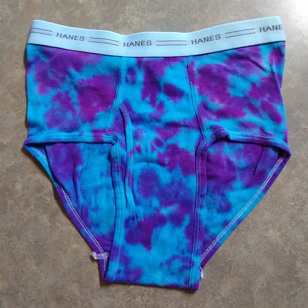 Men's Tie Dye Underwear Briefs - Purple Blue Marble - Your Tighties ain't Whities Any More!