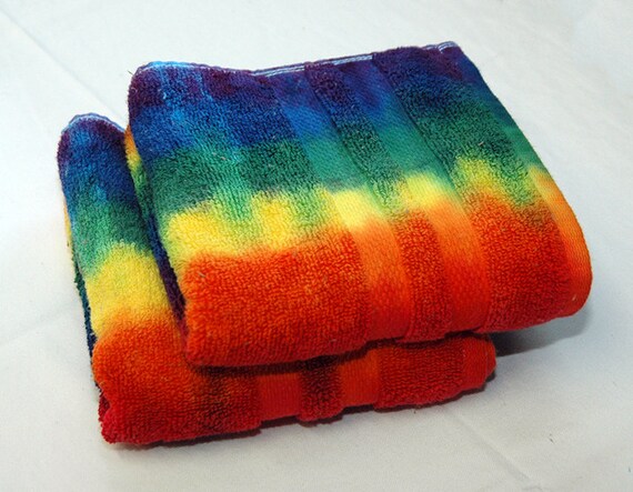 rainbow hand towel