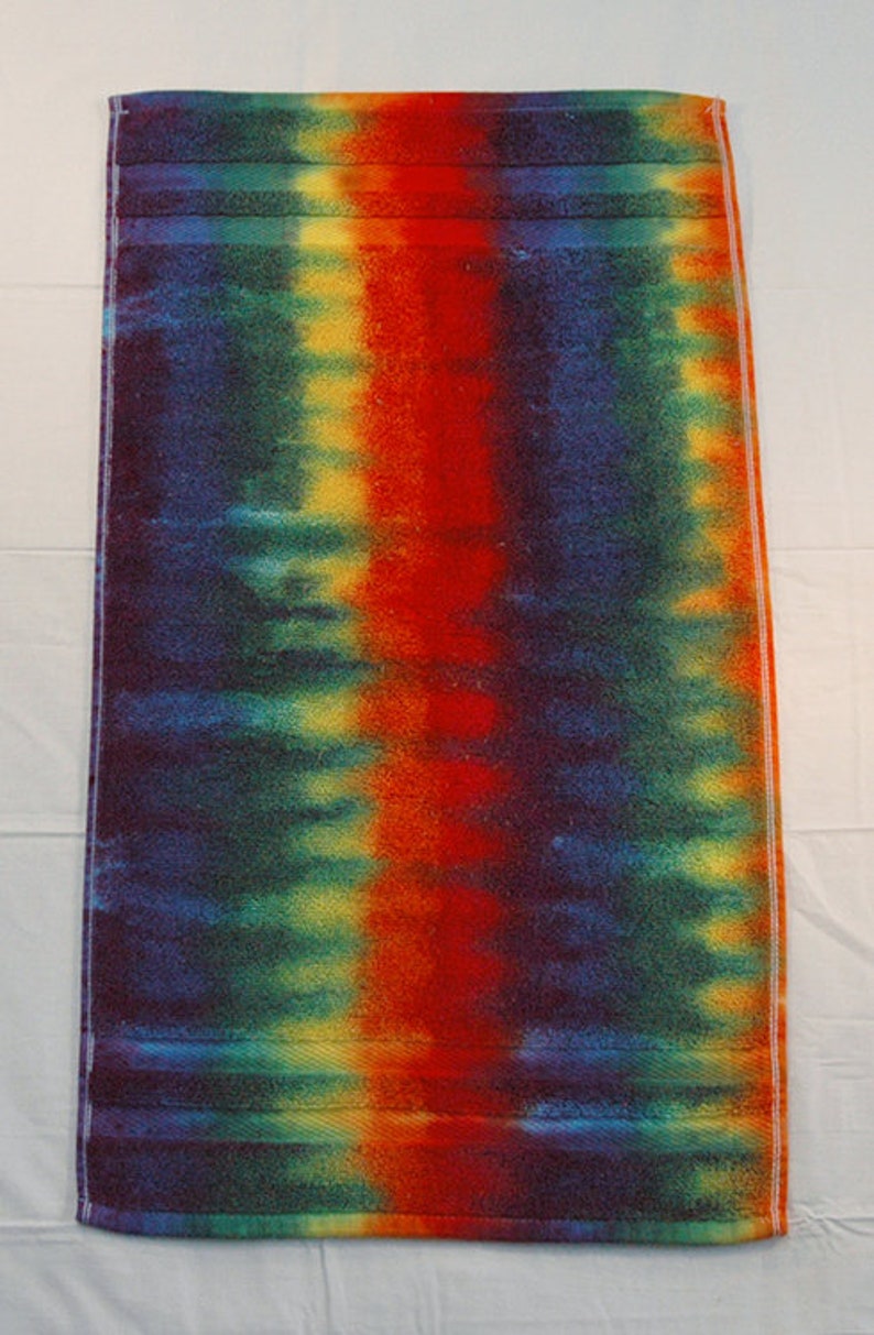 Set of 2 Tiedye Hand Towels Rainbow Stripe 100 Cotton Etsy