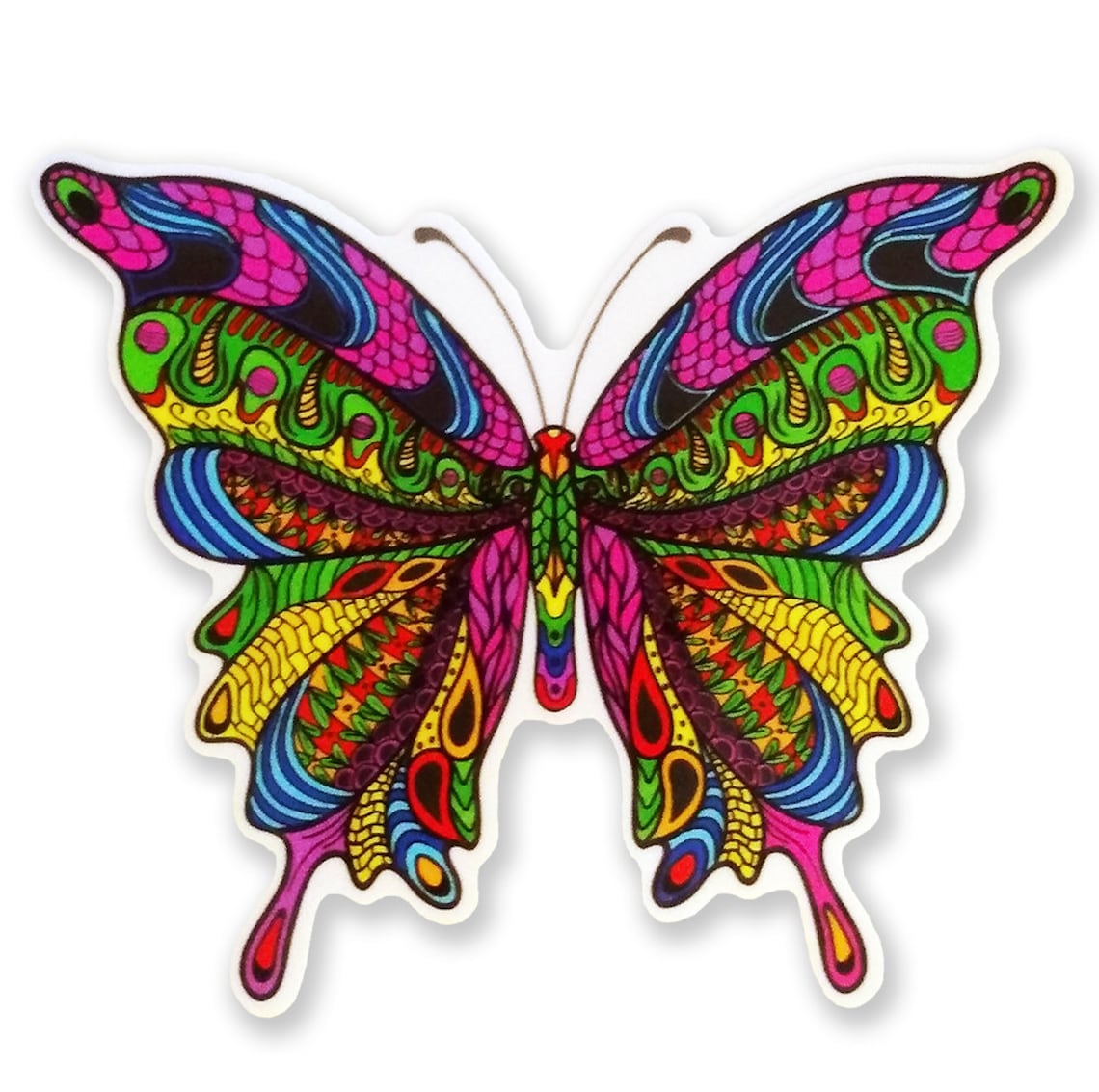 Beautiful Colorful Butterfly Vinyl Sticker Decal Psychedelic Etsy