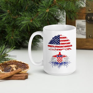 Croatia Croatian Roots Tee Coffee Mug Cup Croatia USA Mug Croatian Mug US Naturalization Ceremony Christmas Gift Men Women Family Friends
