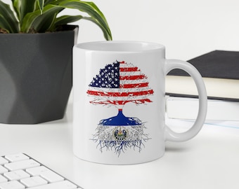 El Salvador USA Roots Coffee Mug - Naturalization Gift