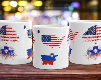 Slovenia USA Flag Coffee Mug: Slovenian American Roots Gift