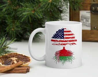 Belarus Immigrant Roots Coffee Mug: Belarus USA Flag