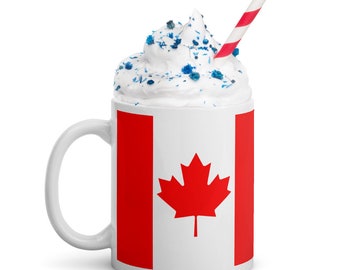 Canadian Roots Coffee Mug: Canada USA Flag Gift