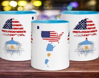 Argentina USA Roots Mug: Argentinian American Flag Gift