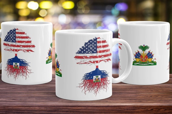 Haiti USA Roots Mug: Haitian American Naturalization Gift
