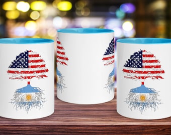Argentinian American Flag Mug: Argentina Roots Gift