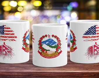 Nepal USA Flag Coffee Mug: Nepalese Roots Gift