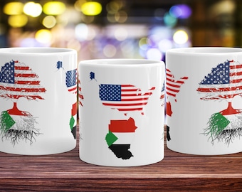 Sudan USA Flag Coffee Mug: Sudanese American Roots Gift