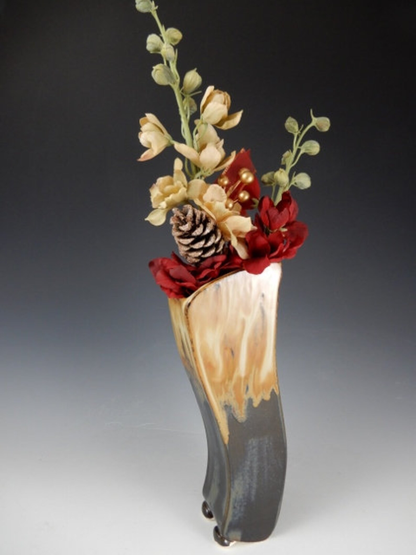 Wavy Slim Tall Vase Slender Vase Handmade Flower Vase Etsy