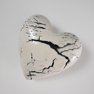 Handmade Cracked Ceramic Heart Rattle: Keepsake Gift