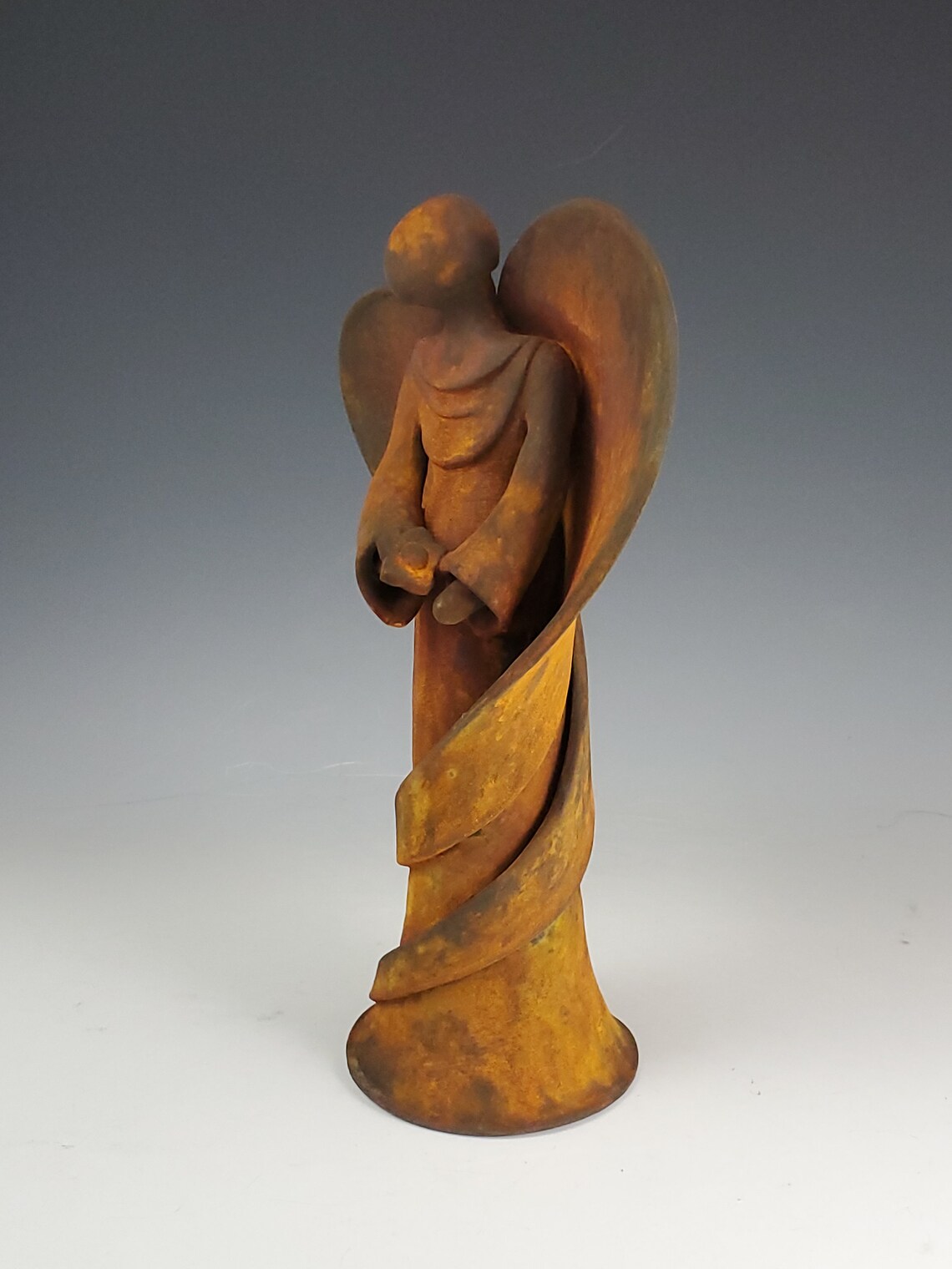 Rust Finish Ceramic Angel Figurine Ceramic Angel Handmade Etsy
