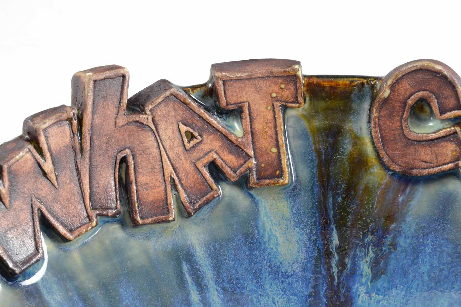 Round pottery Word bowl Large ceramic round bowl handmade Etsy