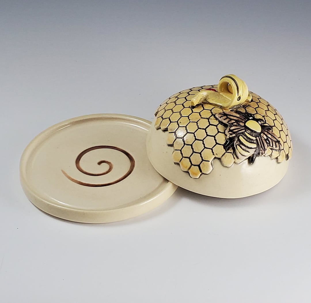 Beehive Ceramic Dome Pottery Server Colorful Ceramic Cheese Etsy