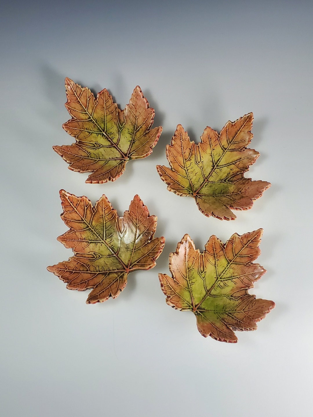 Pottery Leaf Dish, Handmade Organic Ceramic Maple Leaf, Small Dish