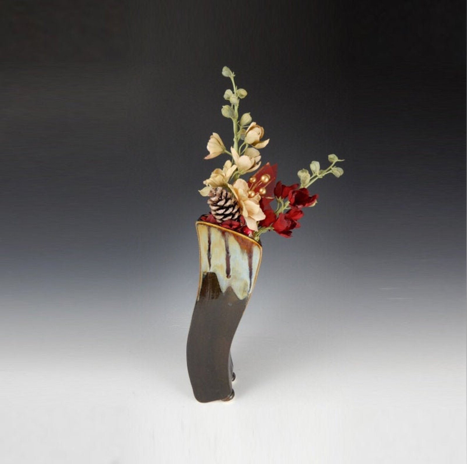 Wavy Slim Tall Vase Slender Vase Handmade Flower Vase Etsy