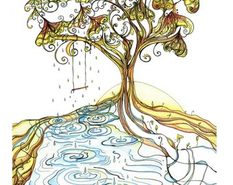 Umbrella Tree Print