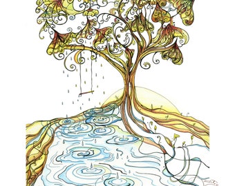 Umbrella Tree Print