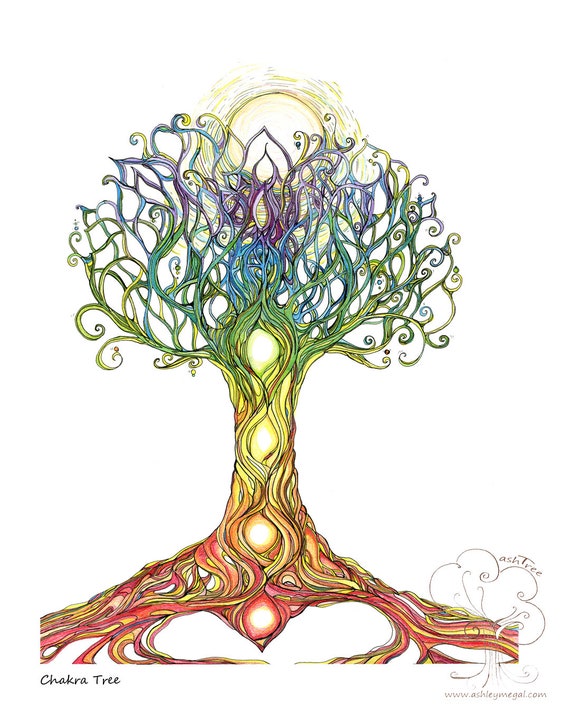 Chakra Tree Print 