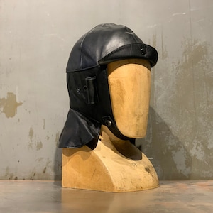 Cabrio cap, vintage car cap, leather cap, motorcycle cap, motorcycle hood, vintage roadster cap, hood, cap, pilot leather | Mille Miglia black